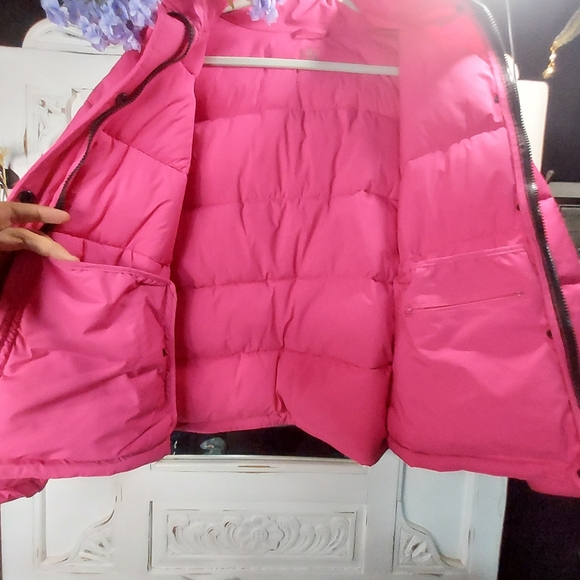 Pink Calvin Klein Women's Modern Fit Hooded Puffer Jacket Coat - Picture 6 of 10